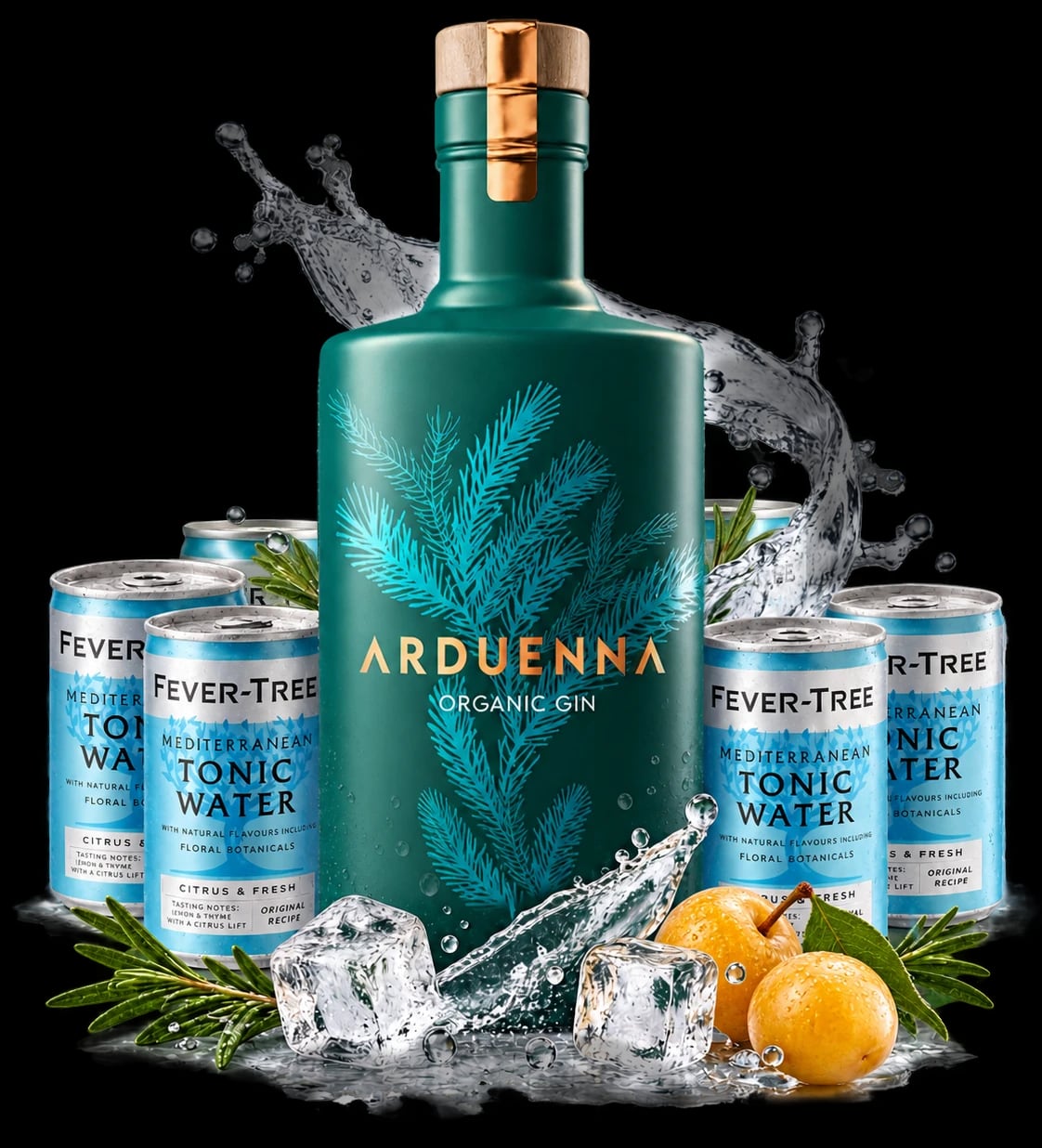 Pack découverte Arduenna : la bouteille de gin et ses tonics Fever-Tree Mediterranean