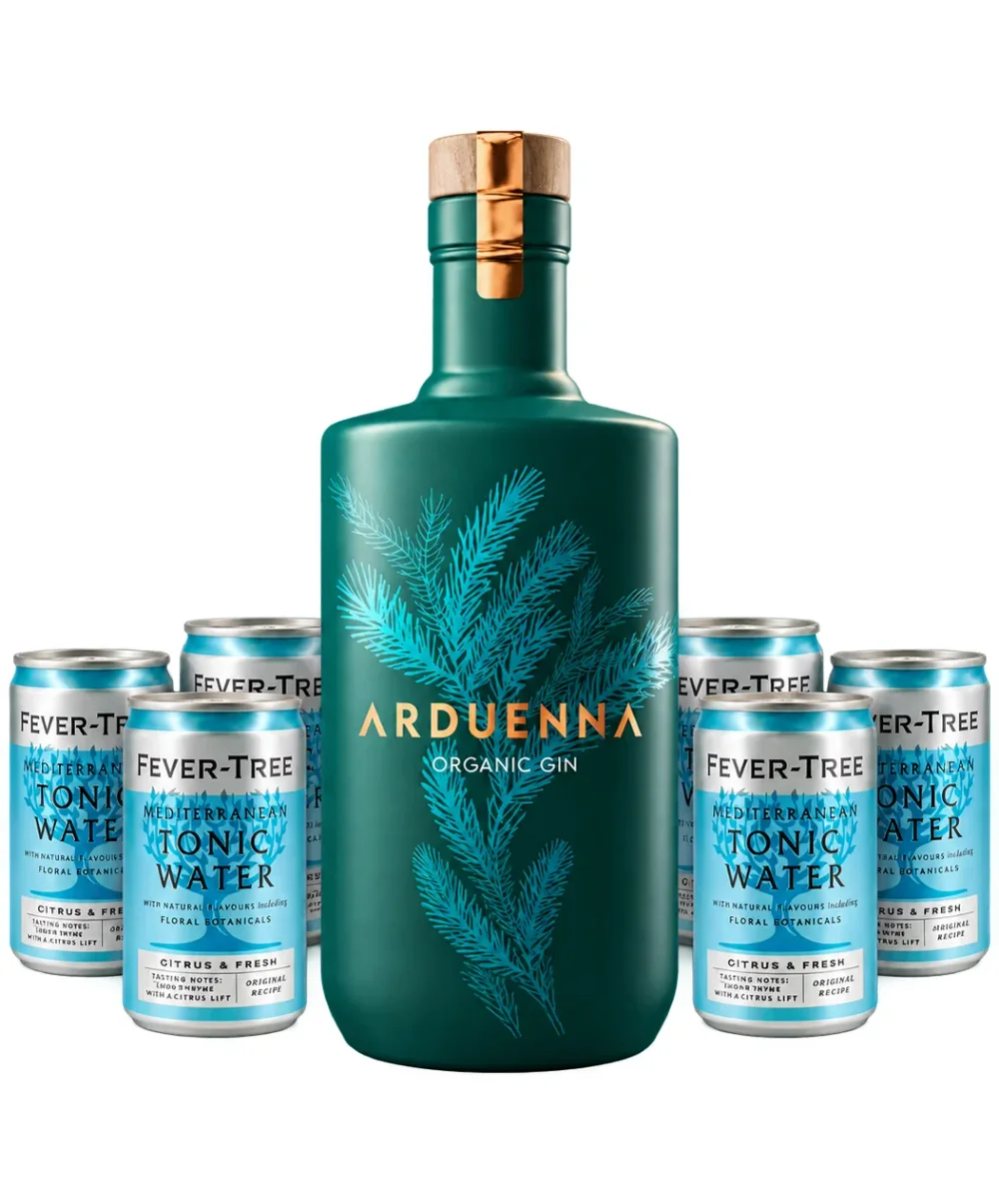 Pack découverte Arduenna : la bouteille de gin et son pack de 8 tonics Fever-Tree Mediterranean